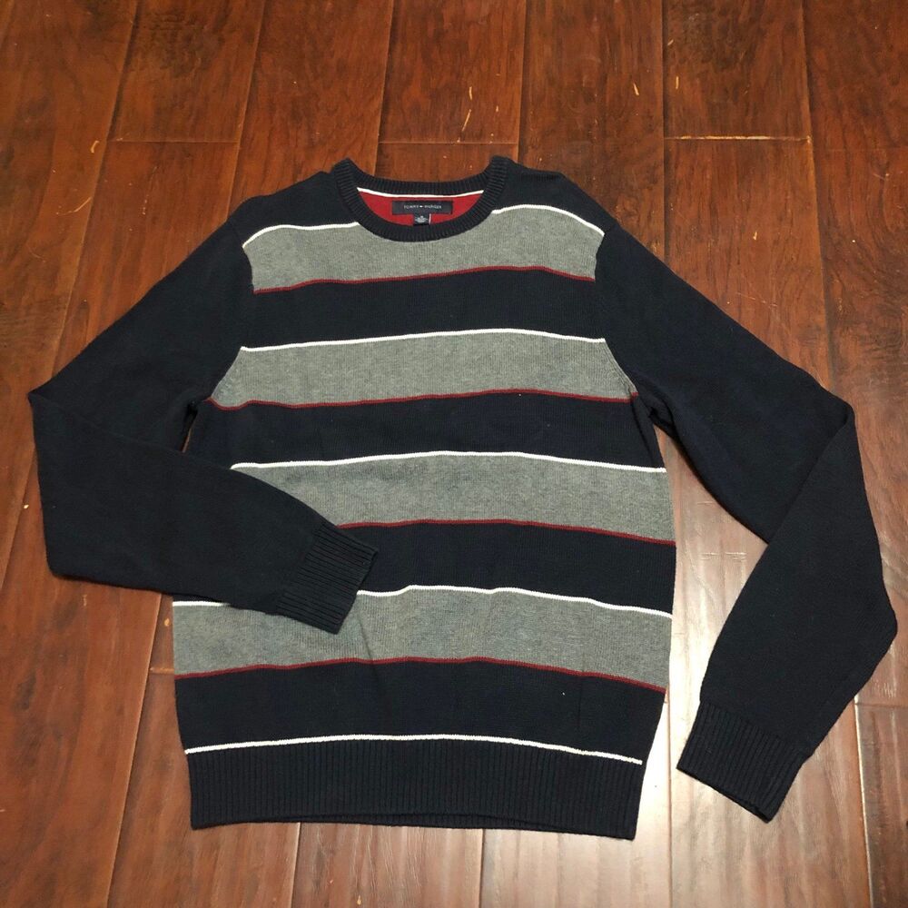 Men’s Vintage Tommy Hilfiger Colorblock Grandpa Sweater, Cozy, Soft SZ M